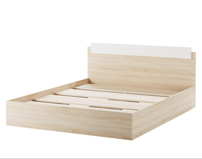 Кровать "Беатрис" (140) Сонома белый глянец