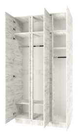 Шкаф трехстворчатый "Вертикаль" с антресолью (крафт белый)