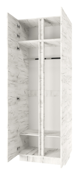 Шкаф двухстворчатый "Вертикаль" с антресолью (крафт белый)