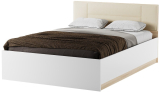 Кровать с подъемным механизмом "Беатрис" (160) Сонома белый глянец